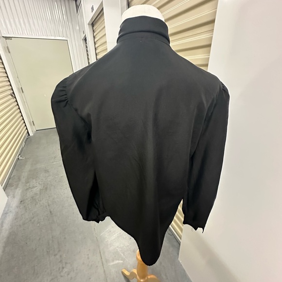Vintage Black Blouse with Bow - Picture 6 of 8